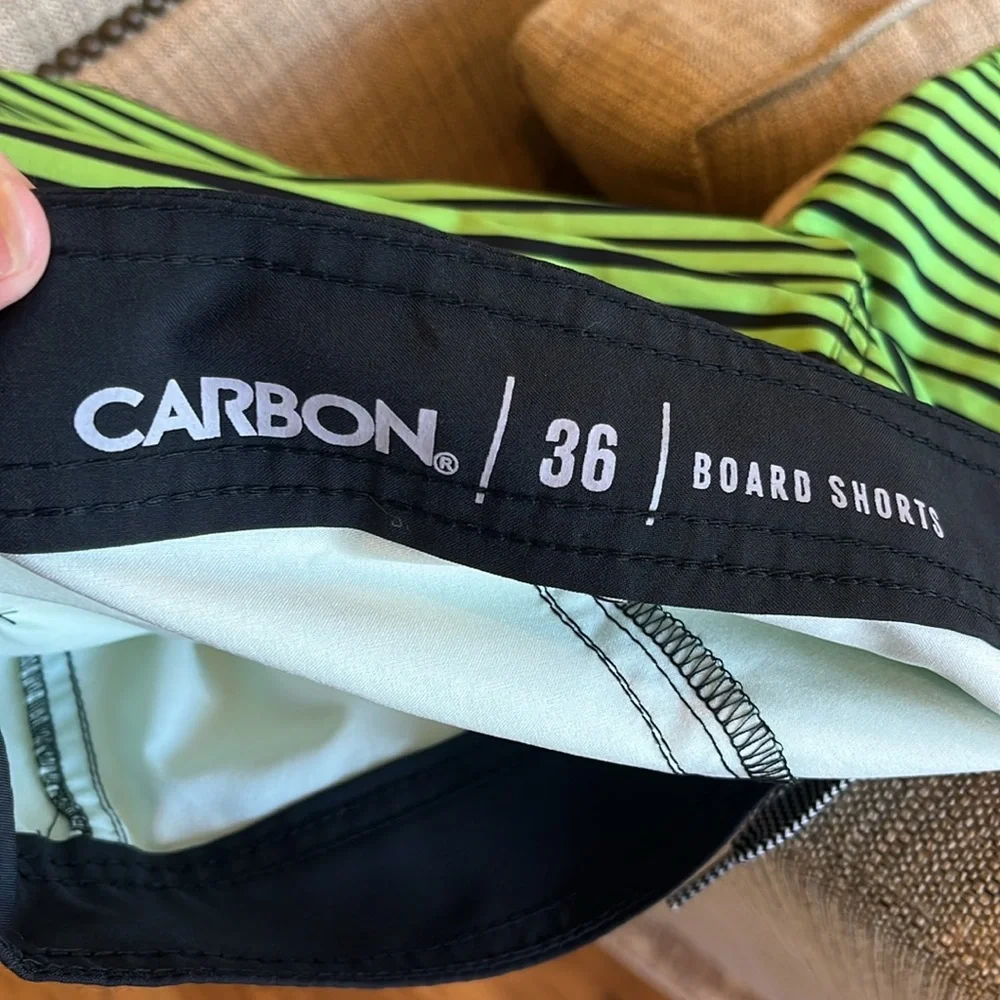 Neon Green and Black Board Shorts Dynamic Swiim Trunks
